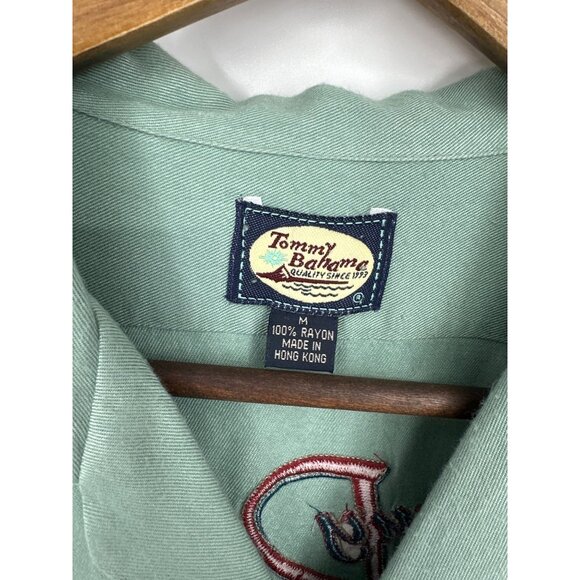 Tommy Bahama Bar None Cocktail Embroidered Button Front Shirt Size M - Picture 4 of 9